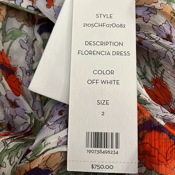 SOLD NWT Veronica Beard floral Maxi Dress w/ slit White w/ multi color flowers 2 - Picture 7 of 8